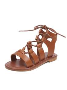 Fashionable Simple Casual Comfortable Summer Outdoor Girls Roman Shoes Flat Sandals