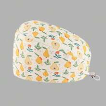 1 pieza Visera de sol de mujer de poliéster con estampado de frutas, flores y animales, ajustable, adecuada para médicos, enfermeras, amas de casa y talla grande, práctica para ser antibacteriana y antipolvo, apta para todo el año
