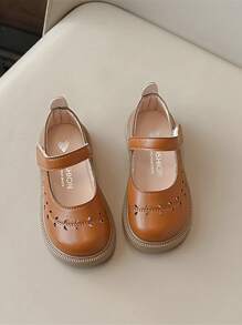 Children Princess Shoes, New Spring Autumn Girls Baby Soft Bottom Closed Toe Shoes, Hook-And-Loop Korean Version Flat Shoes