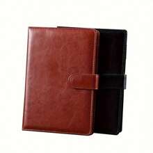 200 Pages Faux Leather Notebook With Bookmark, A5 Business Office Journal, Student Diary - Multicolor - View 5