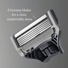 5-Blade Men's Razor - 1 Razor Handle + 2 Razor Blade Refills - Chrome Edition Handle - 1 - 查看 5