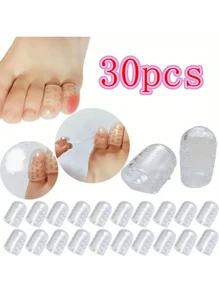 30 Pcs Transparent Silicone Toe Caps, Soft & Comfortable, Reduce Friction, Prevent Twisted Nails, Corns, Blisters, Hammer Toes & Other Toe Discomforts - Toe Pads, Suitable For Sports And Daily Wear