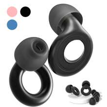 1 Pair Reusable Super Comfortable Noise-Proof Earplugs, Includes 2 Pairs Replacement Ear Tips, Suitable For Sleeping, Deep Focus, Traveling, Noise Sensitivity, Hearing Protection