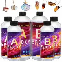Epoxy Resin AB Glue 1.34oz/6.76oz/16.91oz/33.81oz - New Crystal Clear Coating Kit, Non-Yellowing No Bubbles Self-Leveling Easy Mix 1:1 Ratio, 2 Part Casting Resin For Art, Craft, Jewelry Making, River Table, DIY Gifts - Clear - View 11