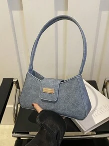 Túi xách thời trang, Túi đeo nách Niche, Túi đi làm thời trang mới, Túi Baguette, Túi đeo vai đa năng - Màu xanh lam - Xem 1