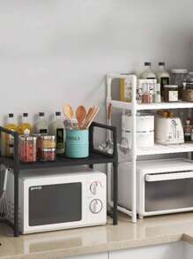 Organizador Cocina Repisas 2 Niveles Horno Microondas Color Negro - Multicolor - Ver 5