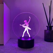 1pc Personalizado 3D Bailarina Luz Noturna Lâmpada Com Nome Personalizado, Amante Da Dança Do Balé Presente Comemorativo, Iluminação Decorativa Atmosfera