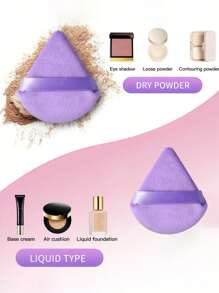50pcs Triangular Velvet Makeup Powder Puff, Facial Powder Puff, Reusable Makeup Powder Puff, Facial And Eye Makeup Powder Puff,Makeup,Cheap,Room Decor,Vanity,Travel,Bedroom,Makeup Accessories,Puff,Makeup Blender,Powder Puff,Makeup Sponge,Cheap,Stocking Stuffers,Makeup,Makeup Tools,Cheap Stuff,Gifts,Gifts For Women,Christmas Gifts - Purple - View 4