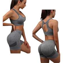 Gym Top With Padded Fitness Swimmer Good Support Open Back TOP436 - Xám - Xem 5