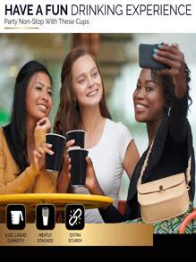 10pcs/Pack 9oz Disposable Paper Cups, Paper Coffee Cups, Disposable Drinking Cups, Hot & Cold Beverage Paper Cups, Suitable For Holding Hot Water, Juice, Ideal For Parties, Picnics, Holidays, Birthdays, Bridal Showers, Available In Multiple Colors