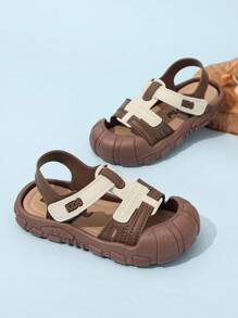 1 par de sandálias infantis unissex da moda, fecho de , adequadas para esportes, atividades ao ar livre, festa, casamento