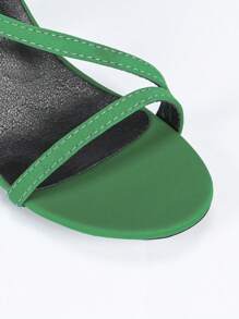 Women's Platform Thick Heel Sandals, Elegant High Heels For Summer, Suitable For Party, Runway, Black - Green - View 8