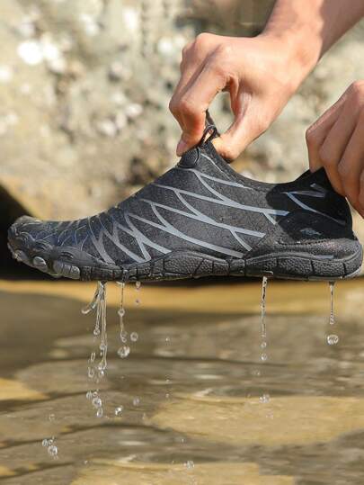 1 Pair Women's Quick-Dry Water Shoes With Rubber Outsole For Outdoor, Beach, Aqua Sports