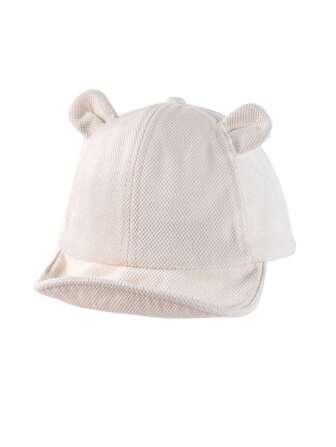 1 件儿童灯芯绒棒球帽，带可爱熊耳朵，软帽檐，弹簧，遮阳，可调节，适合 2-5 岁男孩和女孩