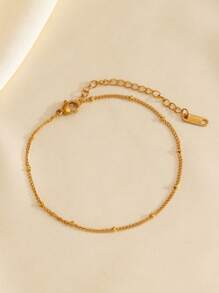 1 pièce Bracelet de cheville en acier inoxydable plaqué or 18 carats, convient pour le port quotidien, les voyages et les vacances des femmes