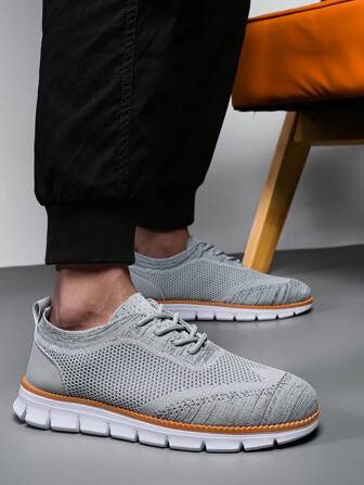 Men's New Mesh Breathable Fashion Sneakers, Lightweight Non-Slip Comfortable Outdoor Sports Running Shoes, Suitable For Teenagers