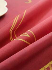 1pc Waterproof And Oil-Resistant Round Tablecloth, Celebration Decor, Modern Digital Print Festive Pattern, Indoor/Outdoor Table Setting
