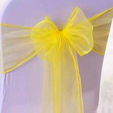 10pcs Voile Chair Back Decorative Ribbons, Organza Bowknot Chair Decorations, Suitable For Christmas, Halloween, Weddings, Parties, Outdoor Events, 18cm Wide, 275cm Long, DIY To Create Butterfly Shapes, Voile Sheer Fabric Chair Back Decorations For Festivals, Graduations, Party Backdrops, Gifts, Packaging