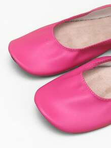 女士时尚休闲柔软舒适百搭经典可折叠一脚蹬舞鞋，适合室内穿着 - 粉色 - 查看 5