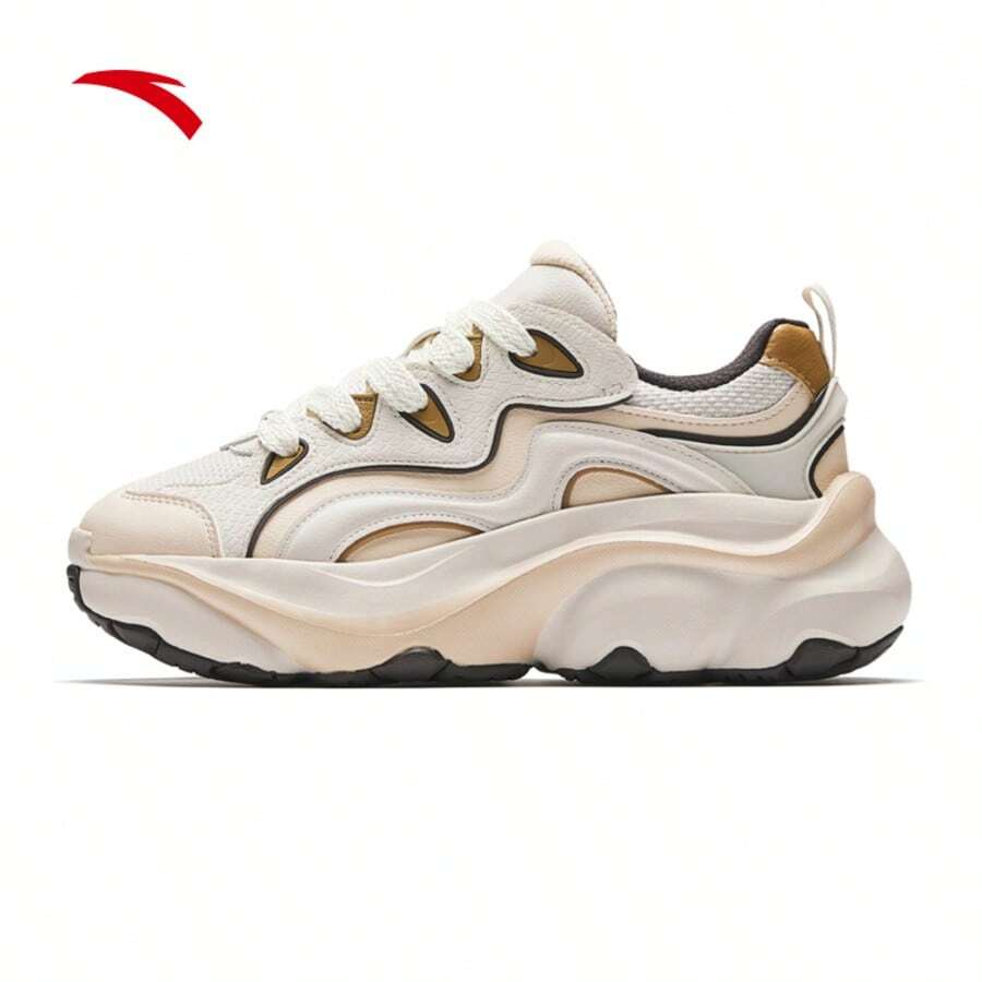 Anta カワイイクロースニーカー | カジュアル厚底エレベーター ちょんかいスニーカー レディース、新作カジュアルシューズ、冬用 - シルトグレー/マッカーシー/チェッカーブラウン -4 - チェックする 1