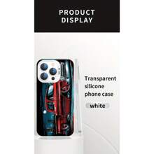 Phone Case, For  11 ProMax/11Pro/11,  15/14/13/12/16 Plus All Series, With Red Car Pattern, Shockproof, Anti-Scratch, Anti-Fingerprint Covers, Portable, Convenient Mobile Phone Protective Shell - 銀色 - 查看 4