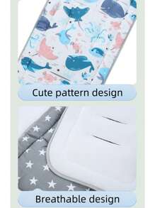 1pc Almofada de assento para carrinho de bebê, almofada espessa de absorção de choque para carrinho de bebê, cadeira alta, cadeira de balanço, berço, uso em todas as estações - Multicolorido - Ver 9