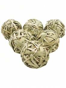 1/2/3pcs Pure Natural High-Fiber Seagrass Hand-Woven Balls, Suitable For Rabbit, Hamster And Other Small Pets To Chew & Grind Teeth, All Seasons