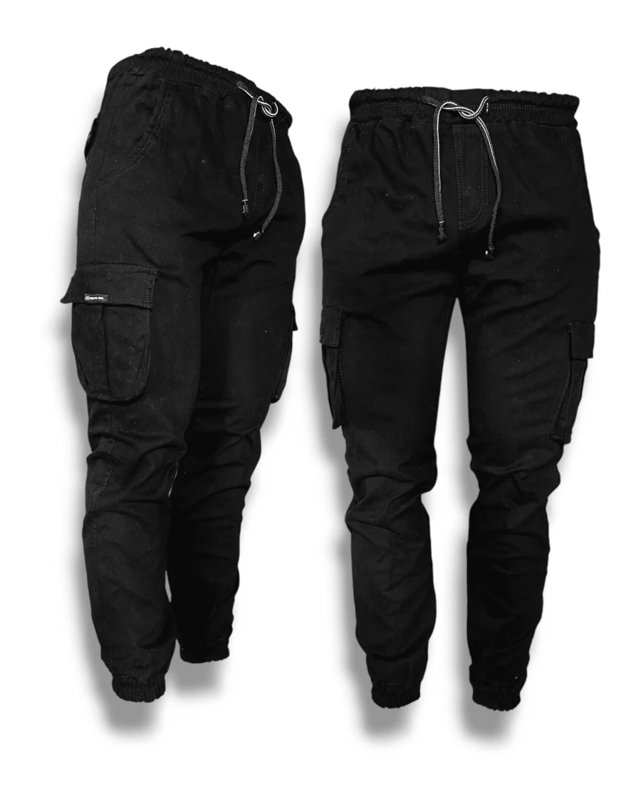 Jogger Cargo  colores negro verde beige azul holgado over size - Negro - Ver 1