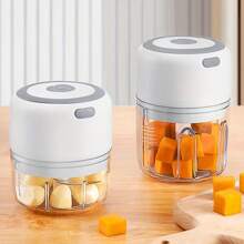 1 pieza Procesador de alimentos eléctrico inalámbrico multifuncional de 250ML, con anillo de silicona, antideslizante, de buena textura y calidad, conveniente. Procesador de alimentos para el hogar, asistente de cocina, adecuado para la preparación de alimentos para bebés y el picado de ingredientes de cocina, de tamaño mini
