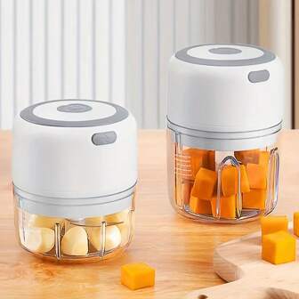 1pc Wireless Multifunctional Electric Food Processor 250ML, Silicone Ring, Anti-Slip, Good Texture, Good Quality, Convenient. Home Food Processor, Cooking Assistant, Suitable For Baby Food Preparation And Cooking Ingredient Chopping, Mini Size