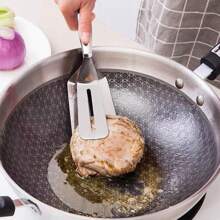 1pc Stainless Steel Baking & Grilling Tongs, Ideal For Barbecue, Cooking, Pizza, Steak
