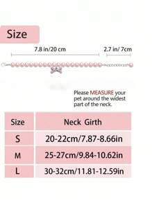 1 Piece Pink Dog And Cat Pearl Collar Necklace With Rhinestone Bone, Exquisite Cat Wedding Collar Jewelry, …Suitable For Girls Cat Puppy Accessories