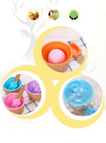 1/2/4set Ice Cream Bowl And Spoon Set, Reusable Ice Cream Cup, Random Set Of Ice Cream Birthday Party Decoration - Random Color - View 9