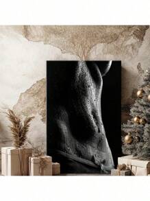 1 Pc  Black And White Simple Room DecorationWooden Framed Canvas Painting -  Thickness 2.25cm/0.9inch,Home Gift Decoration, Room Decoration Aesthetic, Wall Decoration Art, Perfect Gift, Autumn And Winter Wall Decoration, Living Room Decoration, Bedroom Decoration, Kitchen Decoration, Entry Decoration, Bathroom Decoration, Direct Wall Painting, High Quality Wall Painting Poster