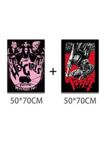 1 件，可选画框，帆布印刷画，现代复古艺术，黑魔法女孩，卡通墙面艺术，房间装饰用品，墙面艺术海报，客厅沙发背景装饰，门厅走廊装饰，家居装饰，卧室装饰，浴室装饰，房间装饰，办公室装饰，学校装饰，艺术礼品，PVC 硬管包装 - 彩色 - 查看 19