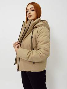 Women Winter Coats - 卡其色 - 查看 4