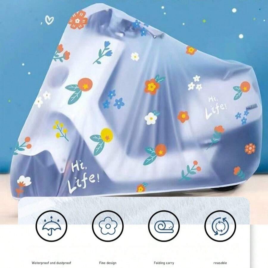 Electric Bike/Scooter Rain Cover, Waterproof Dustproof Motorcycle Raincoat Cover