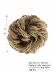 1pc Synthetic Hair Bun Extensions Messy Curly Elastic Hair Scrunchies Hairpieces Synthetic Chignon Donut Updo Hair Pieces For Women - Multicolor - View 4