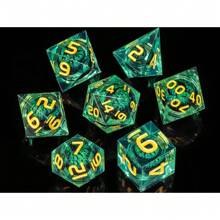 Dragon's Eye Resin Dice,7PCS  Liquid Core Dice Set, Sharp Egde Polyhedral D And D Dice - 11 - View 1