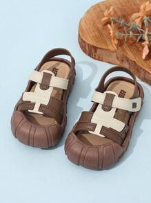 1 par de sandálias infantis unissex da moda, fecho de , adequadas para esportes, atividades ao ar livre, festa, casamento