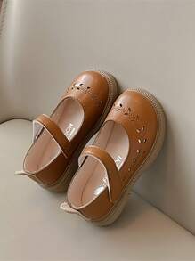 Children Princess Shoes, New Spring Autumn Girls Baby Soft Bottom Closed Toe Shoes, Hook-And-Loop Korean Version Flat Shoes