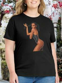 Tinashe Oversize Women T-Shirt For Ladies (Large) - R B Singer Musician Artist - Black - View 1