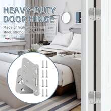 6 Pack Stainless Steel Silver Door Hinges For Exterior & Interior Doors, 4.0 X 4.0 Inch Heavy-Duty Ball Bearing Door Hinges With 5/8" Radius Corners