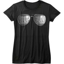 Wos Black T-Shirt Tom Cruise Aviator Sunglasses Graphic Tee Vintage 80s Movie Maverick Fighter Pilot - Black - View 1