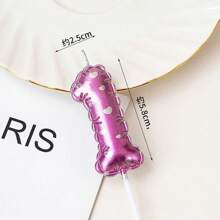 10 Pink Digital Birthday Candles, Cake Digital Balloon Candles With Numbers 0-9 Shining On The Top Of The Cake Decoration, Used For Birthdays, Wedding Anniversaries, Party Celebrations - Pink - View 2