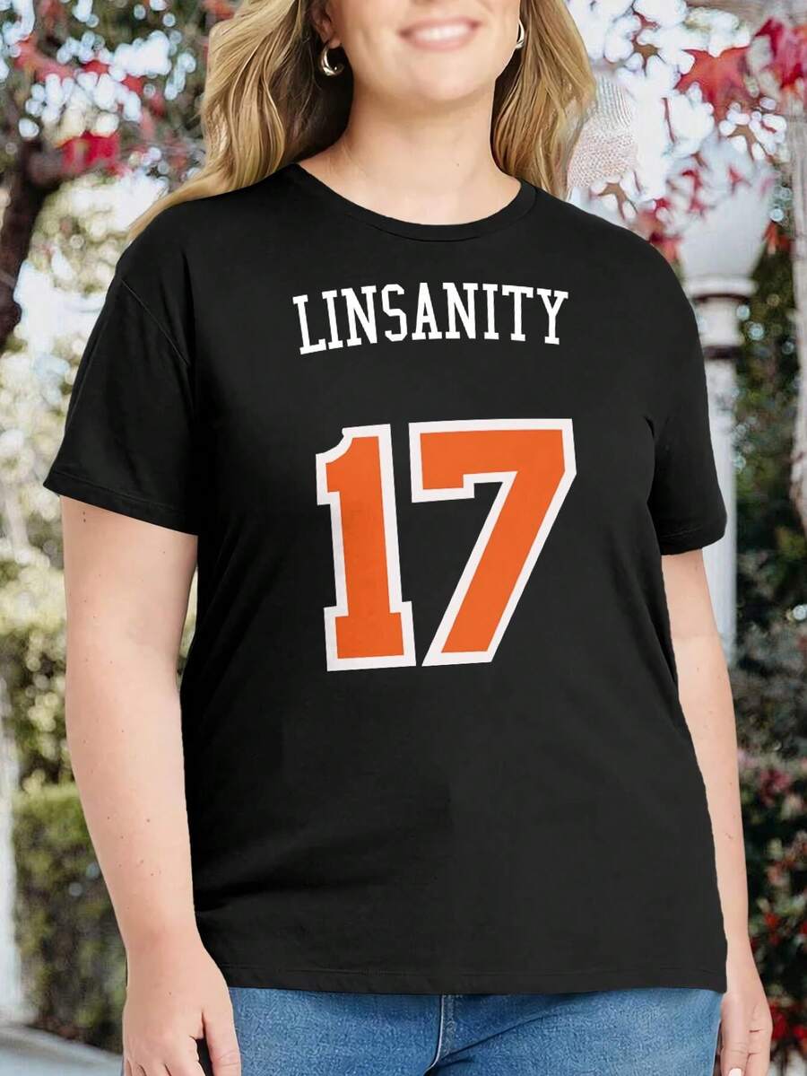 Jeremy Lin 'Linsanity' New York Knicks Oversized oversize women T-Shirt for Women - Asian Chinese Basketball Star - Negro - Ver 1