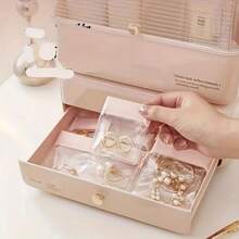 15pcs EVA Anti-Oxidation Jewelry Travel Bag, Portable Zipper Sealed Storage Bag For Earrings, Rings, Necklaces, Bracelets - , Waterproof, Holiday Style