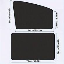4 件装汽车窗帘，带磁性附件的汽车车窗遮阳帘，挡光汽车车窗罩 - 磁性侧窗遮阳帘保持凉爽，保护车辆和隐私 - 均碼 - 查看 3