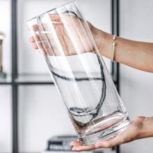Nietłukący się wysoki plastikowy wazon cylindryczny, przezroczysty wazon huraganowy odpowiedni na różne festiwale, wystrój domu i hydroponikę - Przezroczysty - Zobacz 2