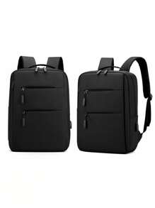 1pc Personalized Men's Business Laptop Backpack, Multi-Color Campus Backpack With Simple Candy Color, Versatile Student Rucksack, Large Capacity Embroidered Letter Schoolbag, Lightweight Waterproof Zipper Bag, Student Travel Pack, Suitable As A Back-To-School Gift For Teenage Girls, College, Junior High, High School, Outdoor, Travel - Multicolor - View 11